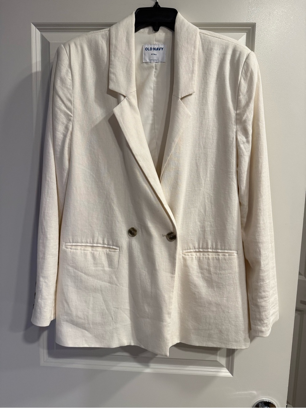 Old Navy White Linen Blazer Tall